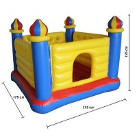Батут детский надувной Intex «Замок» 175х175х135 см + бонус 10 шариков ручной насос и подстилка  (int-48259-2)