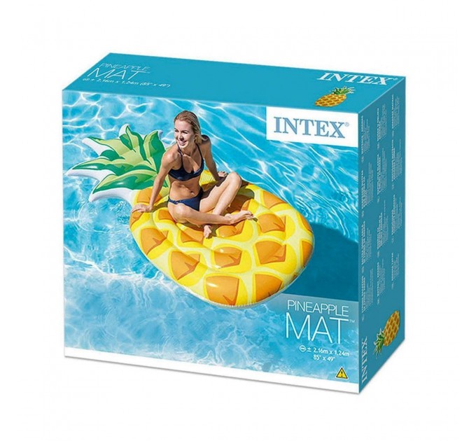 Пляжный надувной матрас-плот Ананас Intex 216х124 см