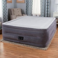 Кровать надувная суперпрочная двухспальная Intex технология Fiber-Tech™ 152х203х56 см + встроенный электронасос и сумка с ручками Оригинал (intx-64418)