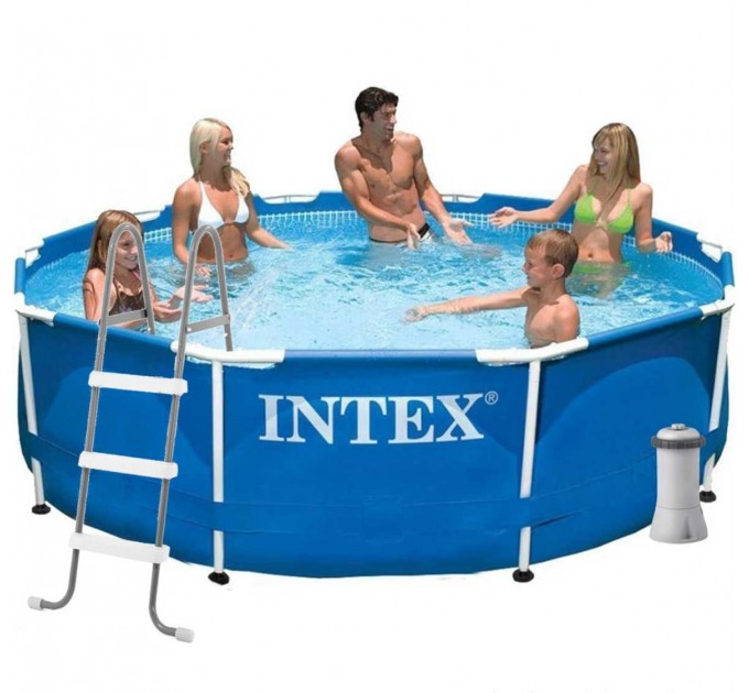 Каркасный бассейн Intex 305х76 см c фильтр-насосом тентом подстилкой (intx-28200-5)