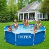 Каркасный бассейн Intex 366х76 см Metal Frame™ c эффектом мозайки синий Оригинал (intx-28210)