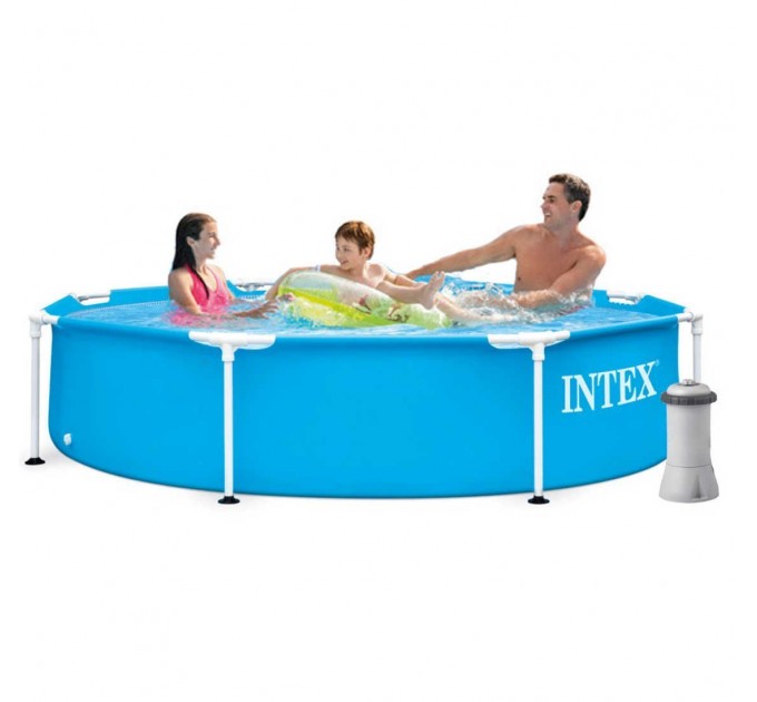 Каркасный бассейн с подстилкой тентом фильтр-насосом Intex 244x51 см (intx-28205-4)