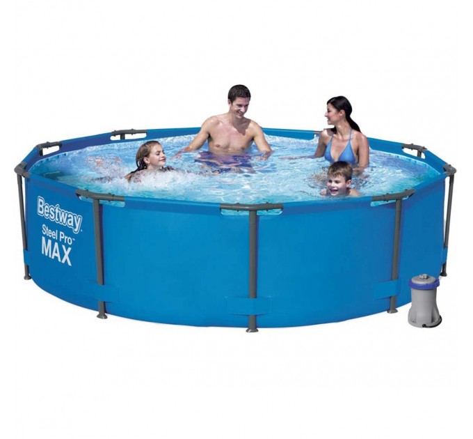 Каркасный бассейн Bestway 305х100 см с фильтр-насосом тентом подстилкой