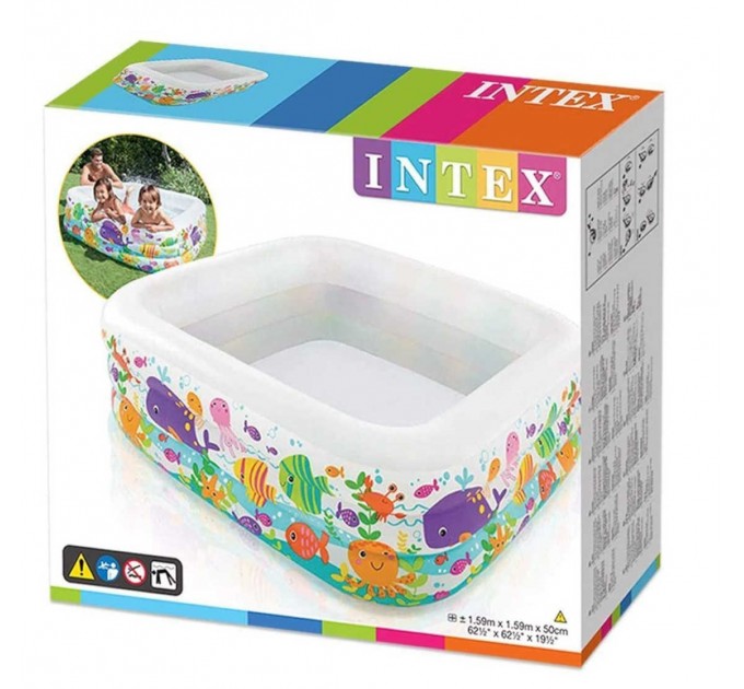 Детский надувной бассейн Intex 159х159х50 см с шариками (intx-57471-1)