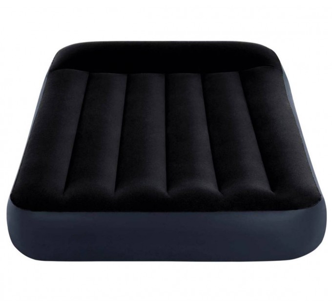 Матрас надувной одноместные Intex 99x191x25 см черный с подушкой насосом