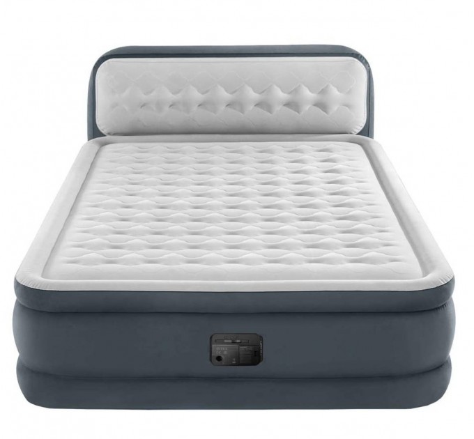 Надувная двухспальная кровать Intex 152х203х46 см встроенный электронасос и сумка для хранения PremAire Оригинал (intx-64448)