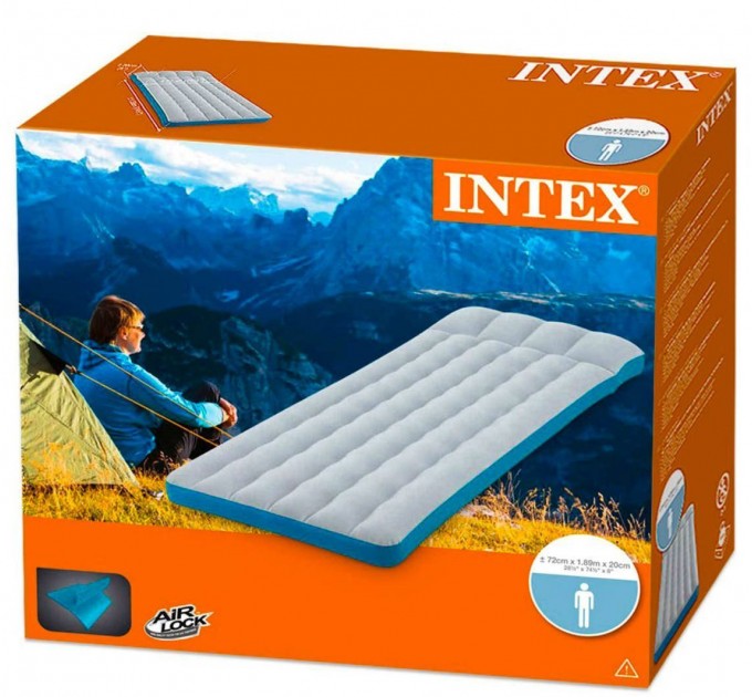 Матрас надувной одноместные Intex 72x189x20 см с подушкой насосом