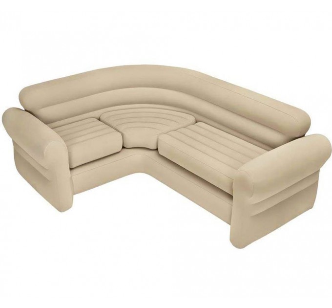 Надувной угловой диван Intex с флокированным покрытием 257х203х76 см Оригинал (int-68575)