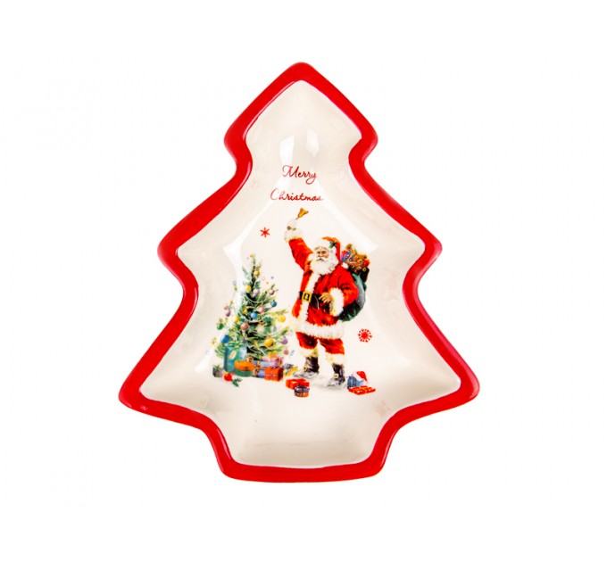 Блюдо салатник елочка Lefard Веселый Санта 23 см керамика