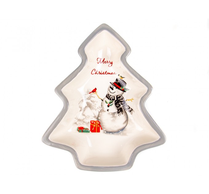 Блюдо салатник елочка Lefard Рождественское 23 см керамика