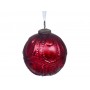 Новогодняя игрушка  Lefard Праздничный шар 10 см красный стекло