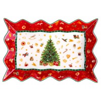 Блюдо Lefard Новогодняя елка 25 см фарфор красное