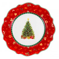 Тарелка Lefard Новогодняя елка 21 см фарфор красная