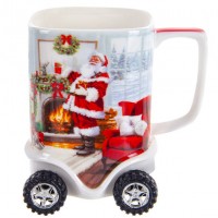 Чашка на колесах Lefard Санта Клаус подарки фарфор 375 мл 