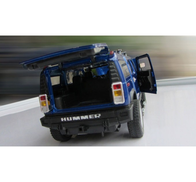 Машинка радиоуправляемая 1:24 Meizhi Hummer H2 металлическая (синий) (dd-MZ-25020Ab)
