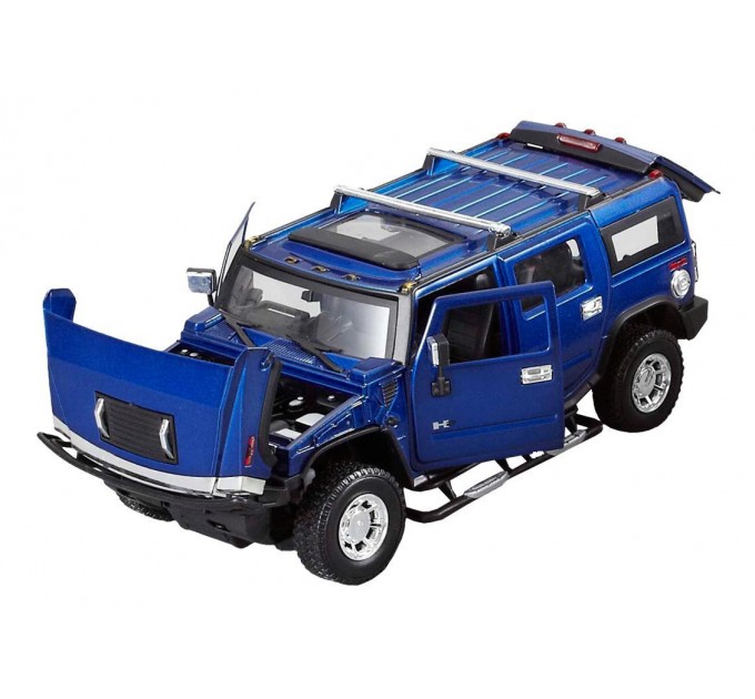 Машинка радиоуправляемая 1:24 Meizhi Hummer H2 металлическая (синий) (dd-MZ-25020Ab)