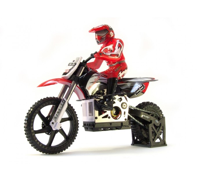 Радиоуправляемая модель Мотоцикл 1:4 Himoto Burstout MX400 Brushed (красный) (dd-MX400r)