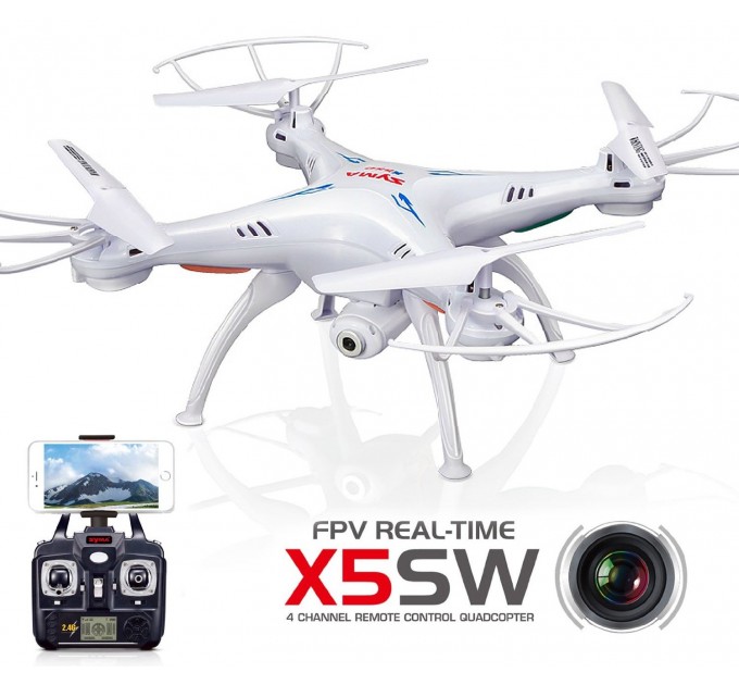 Квадрокоптер Syma X5SW с камерой WiFi (белый) (dd-SYM-X5SW)
