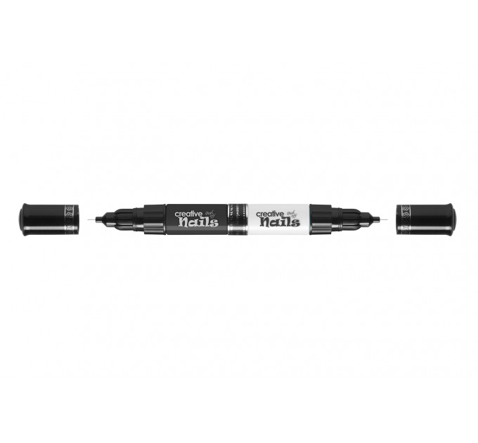 Лак-карандаш для ногтей детский Creative Nails на водной основе (2 цвета чёрний + белый) (dd-MA-303000)