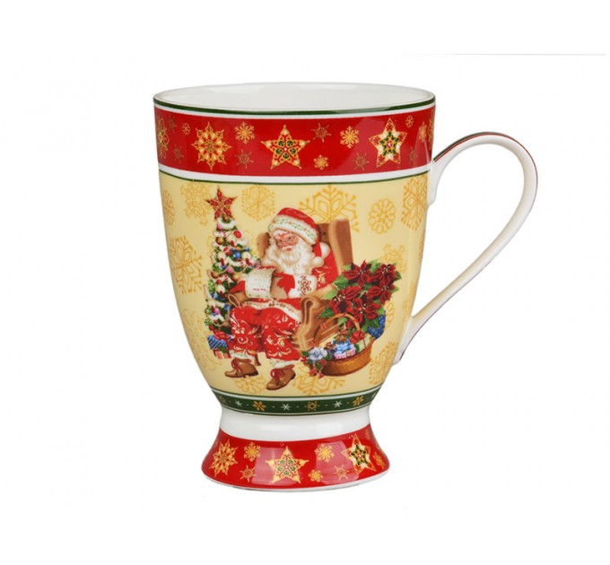 Чашка Lefard "CHRISTMAS COLLECTION", Санта Клаус 300 мл, фарфор в подарочной упаковке с новогодним дизайном (Lf-986-021)