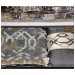 Винтажное жаккардовое покрывало с наволочками GUZIDE ANITA ANTRASIT GR 260х260см серый и декоративной подушкой
