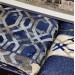 Винтажное жаккардовое покрывало с наволочками GUZIDE ANITA LACIVERT BLUE 260х260см синий и декоративной подушкой