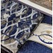 Винтажное жаккардовое покрывало с наволочками GUZIDE ELIT LACIVERT 260х260см синий и декоративной подушкой