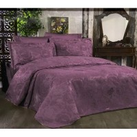 Винтажное жаккардовое покрывало с наволочками DIAMOND GABRIELLA  LILAC 240х260см лиловый