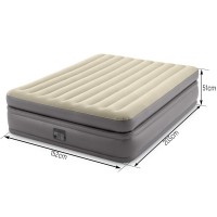Кровать надувная суперпрочная двухспальная Intex технология Fiber-Tech™ 152х203х51 + встроенный электронасос Бонус-сумка для хранения Оригинал (int-64164)