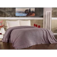 Винтажное вязаное покрывало DIAMOND SABINA LILAC 220х240см лиловый