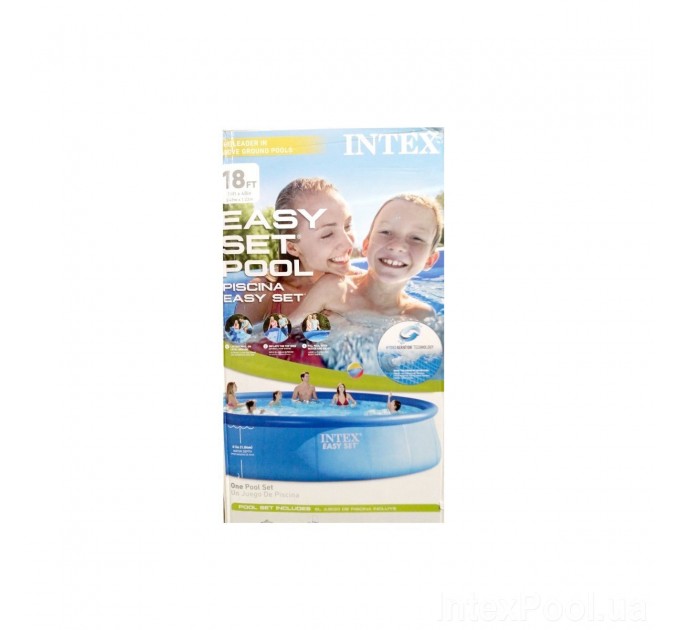 Надувной семейный бассейн Intex SUPER-TOUGH 3X-прочность 549х122 см с эффектом мозайки + картриджный насос 5 678 л/ч, лестница, подстилка, тент Оригинал (intx-26176)