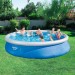 Надувной семейный бассейн Bestway SUPER-TOUGH 3X-прочность 457х84см + картриджный насосс 2006 л/ч Оригинал (intx-57313)