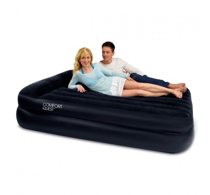 Надувная двухспальная кровать Bestway 152х203х46 см + внешний электронасос и сумка для хранения Оригинал (intx-67345)