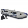 Трехместная надувная профессиональная моторно-гребная лодка Intex Mariner 3 Set 297х127х46 см + алюминиевые весла и ручной насос Оригинал (intx-68373)