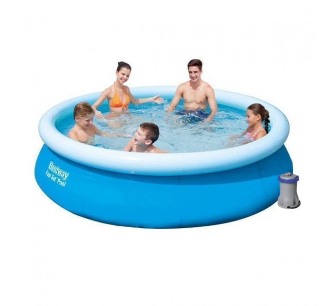 Надувной семейный бассейн Bestway 305х76 см + фильтр-насос (1250 л/ч) Оригинал (intx-57270)