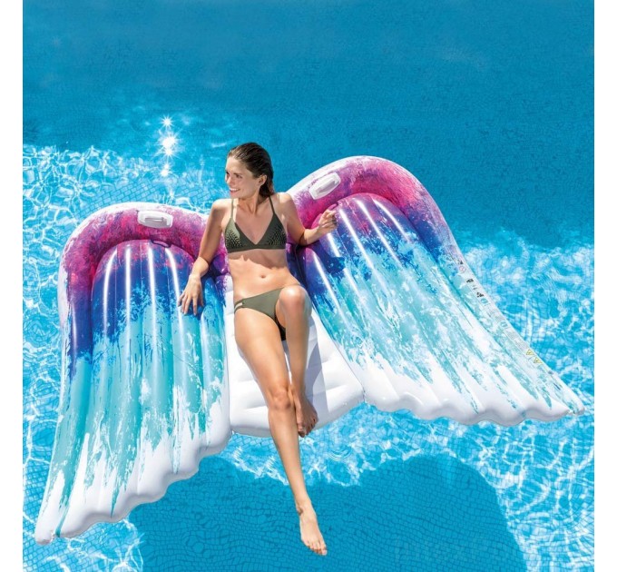 Пляжный надувной семейный матрас-плот для катания с высококачественного 3Х-прочнного винила Intex «Крылья Ангела» 251x160 см (int-58786)