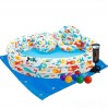 Детский надувной бассейн Intex «Аквариум» 132х28 см с мячом и кругом, с шариками 10 шт + насос и подстилка (int-59469-2)