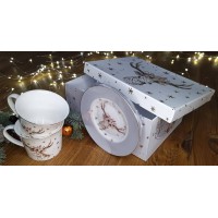 Чайный набор Lefard Рождественская коллекция Новогодний олень на 4 предмета 220 мл фарфор в подарочной упаковке (Lf-924-467)