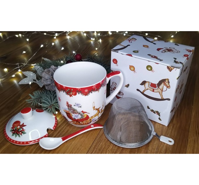 Чашка заварочная Lefard Новогодняя коллекция Подарки 300 мл фарфор в подарочной упаковке (Lf-985-080)