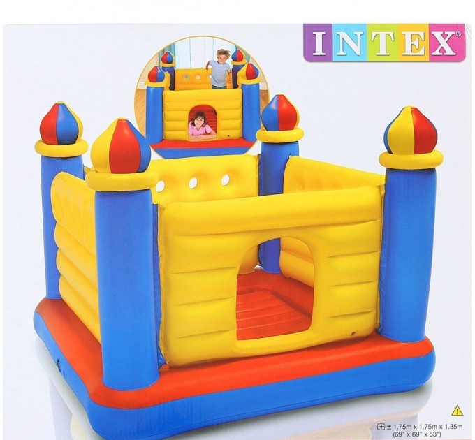 Батут детский надувной Intex «Замок» 175х175х135 см + бонус 10 шариков (int-48259-1)
