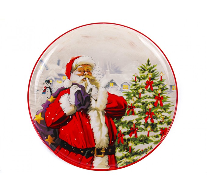 Блюдо Lefard Новогодняя коллекция Дед Мороз и подарки d-25 cм в подарочной упаковке (Lf-358-1008)