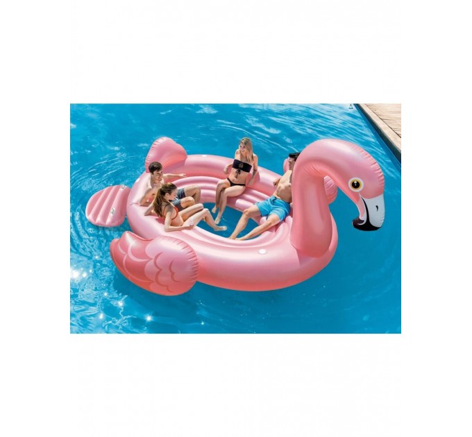 Надувной остров-плот-матрас для отдыха и вечеринок Intex «Фламинго» 384х292 см (int-57297)
