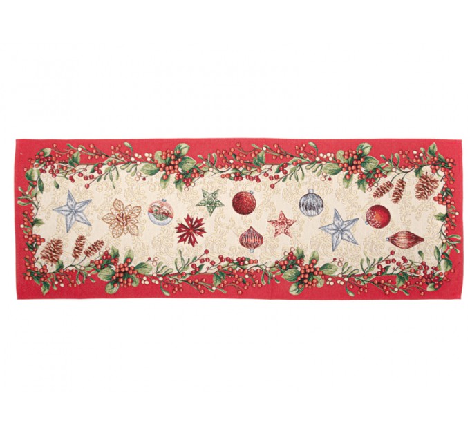 Скатерть раннер гобеленовый Lefard Новогодняя коллекция Рождественские украшения 40х100 см (Lf-732-055)