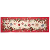 Скатерть раннер гобеленовый Lefard Новогодняя коллекция Рождественские украшения 45х140 см (Lf-732-059)