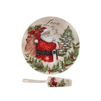 Тортовница с лопаткой Lefard Дед Мороз 26 cм фарфор в подарочной упаковке (Lf-924-645)