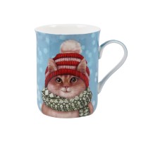 Чашка Lefard Новогодняя коллекция Кот в шапке 350 мл фарфор в подарочной упаковке (Lf-924-651)