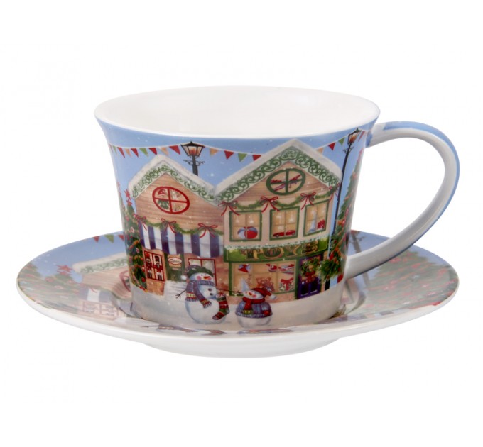 Чайный набор на 2 пр Lefard Новогодняя коллекция Рождественская рынок 220 мл фарфор в подарочной упаковке (Lf-924-652)