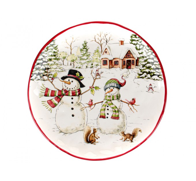 Блюдо Lefard Новогодняя коллекция Снеговик 26 cм керамика (Lf-948-003)