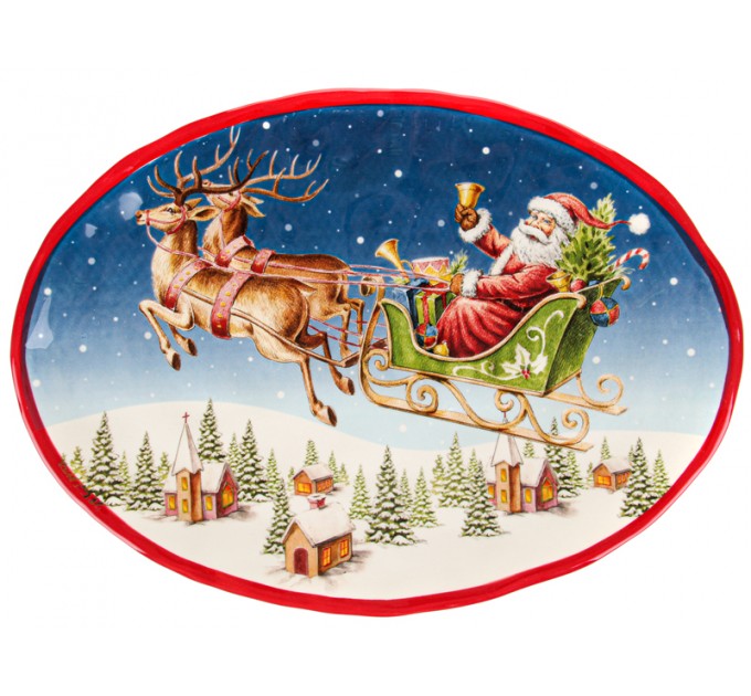 Блюдо Lefard Новогодняя коллекция Санта Клаус 33 cм керамика (Lf-948-006)