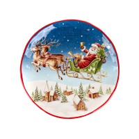 Блюдо Lefard Новогодняя коллекция Санта Клаус в санях 26 cм керамика  (Lf-948-007)